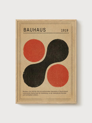 Bauhaus Print poster in oak frame
