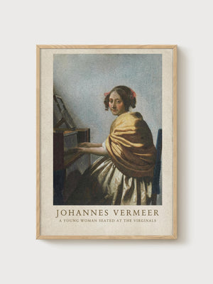 Vermeer Print poster in oak frame