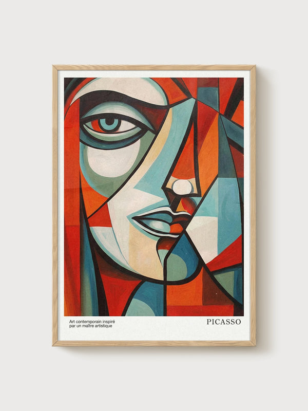 Pablo Picasso poster in oak frame