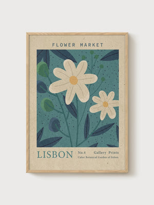 Lisbon Botanical Garden Print poster in oak frame
