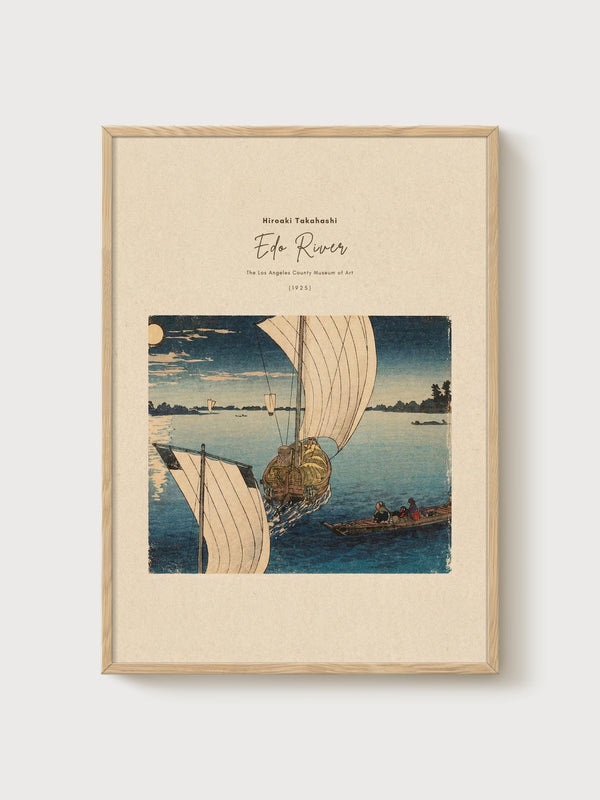 Japanese Wall Art poster in oak frame