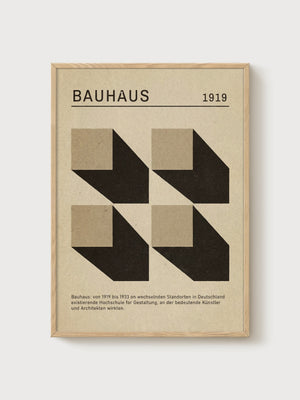 Bauhaus Print poster in oak frame