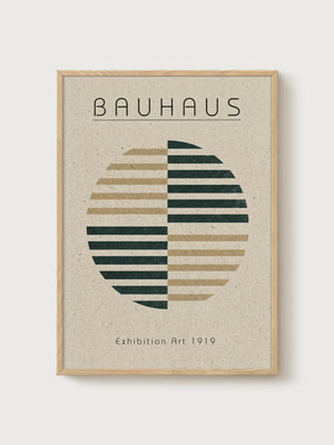 Bauhaus Print poster in oak frame