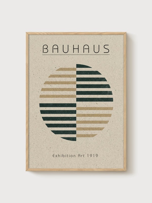 Bauhaus Print poster in oak frame