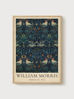 William Morris Print poster in oak frame