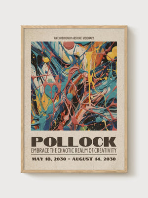 Jackson Pollock Print poster in oak frame