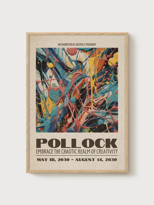 Jackson Pollock Print poster in oak frame
