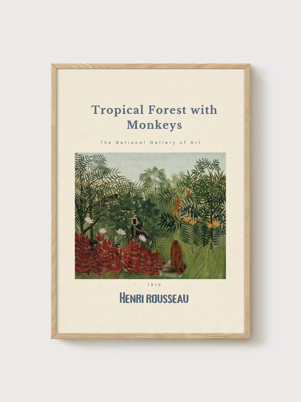 Henri Rousseau Print poster in oak frame