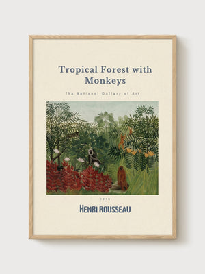 Henri Rousseau Print poster in oak frame