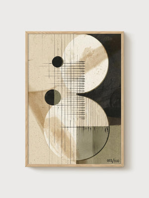 Bauhaus Print poster in oak frame