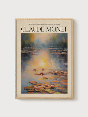 Claude Monet Print poster in oak frame
