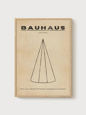 Bauhaus Print poster in oak frame