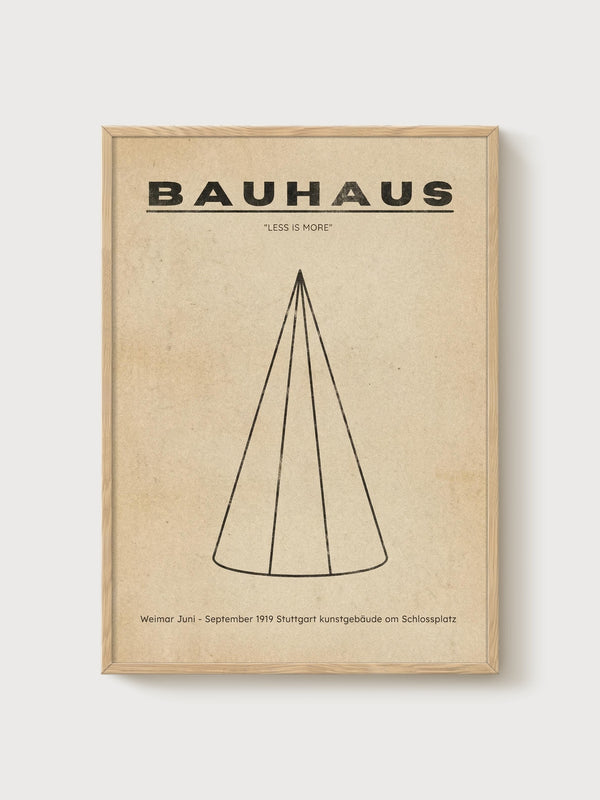 Bauhaus Print poster in oak frame