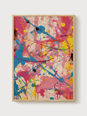 Jackson Pollock Print poster in oak frame