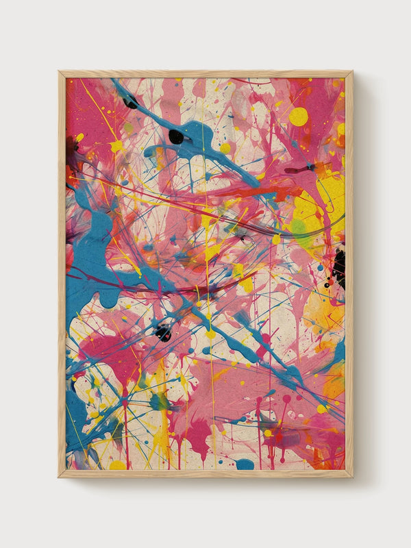 Jackson Pollock Print poster in oak frame