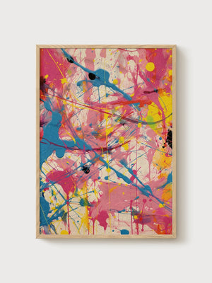 Jackson Pollock Print poster in oak frame
