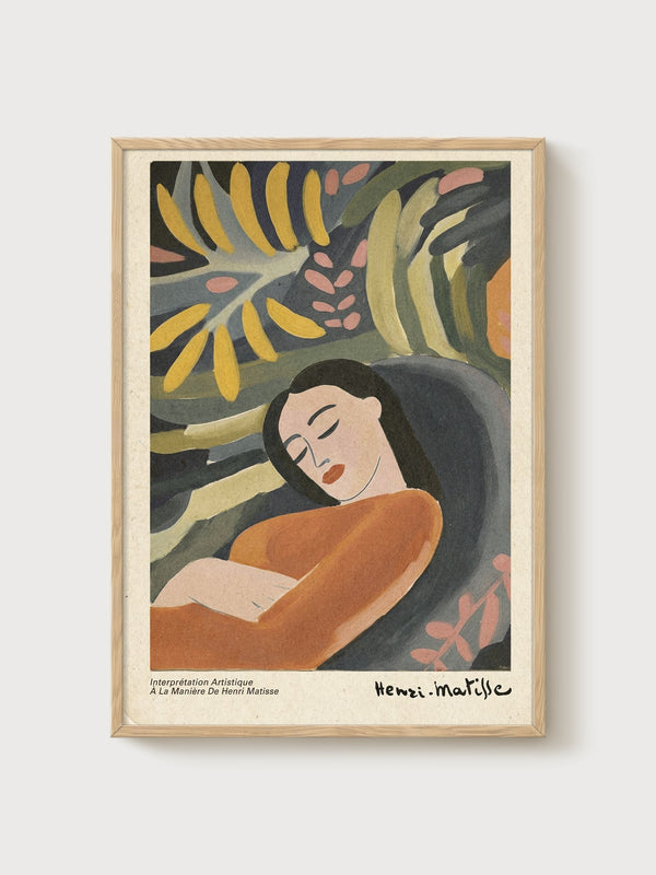 Henri Matisse Print poster in oak frame
