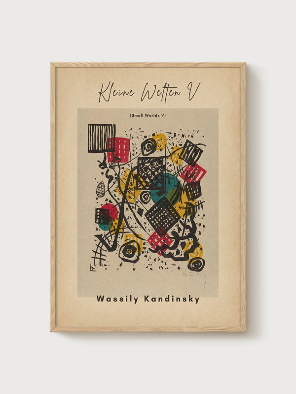 Wassily Kandinsky Print poster in oak frame