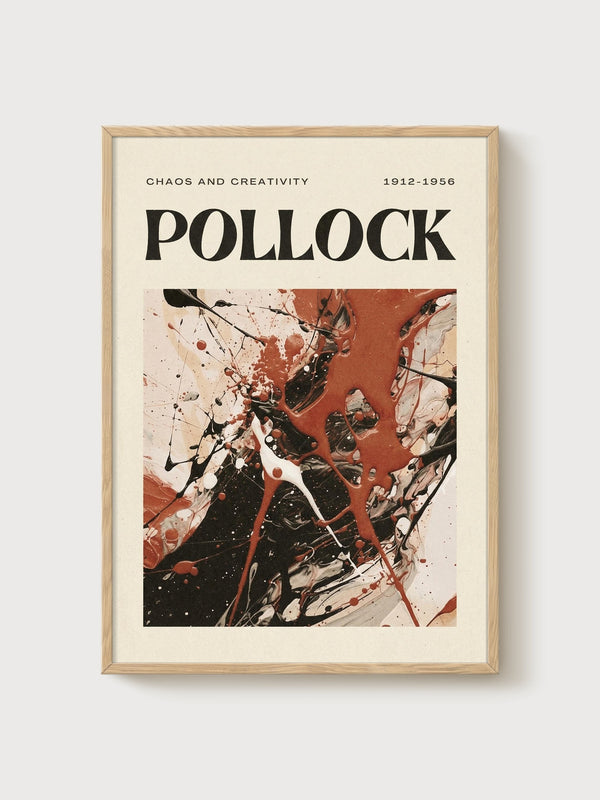 Jackson Pollock Print poster in oak frame