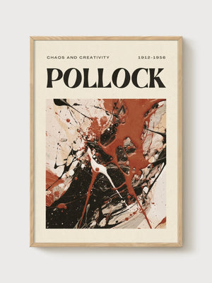 Jackson Pollock Print poster in oak frame