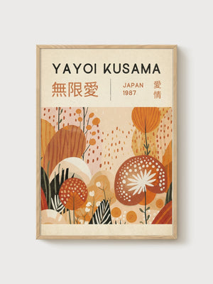 Yayoi Kusama Poster poster in oak frame
