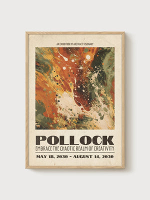 Jackson Pollock Print poster in oak frame