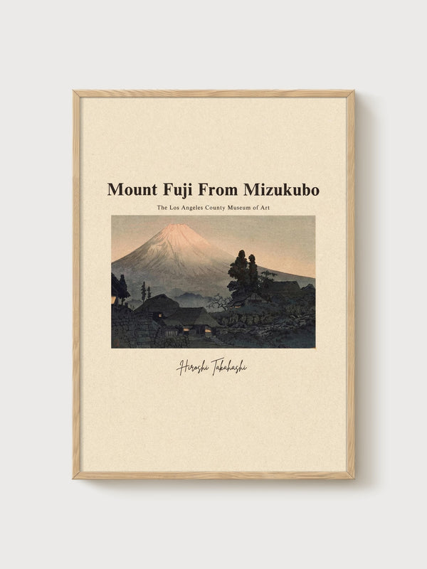 Mount Fuji Print poster in oak frame