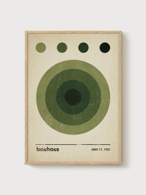 Bauhaus Print poster in oak frame