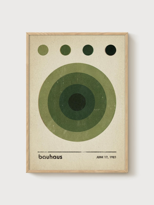 Bauhaus Print poster in oak frame