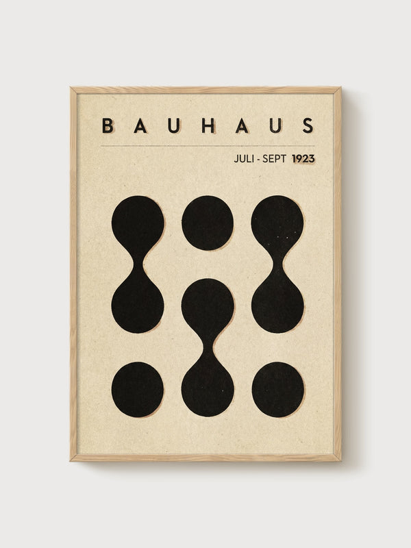 Bauhaus Print poster in oak frame