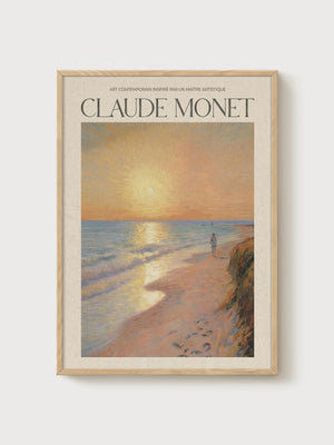 Claude Monet Print poster in oak frame
