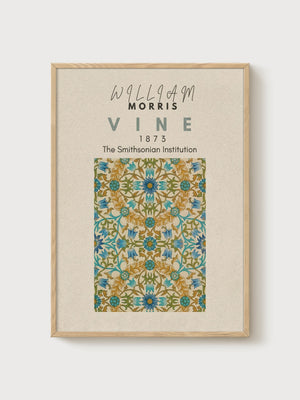 William Morris Print poster in oak frame