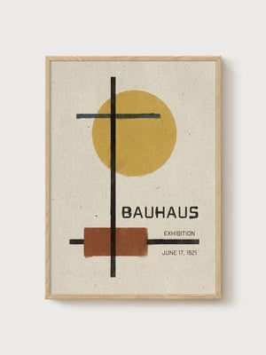 Bauhaus Print poster in oak frame