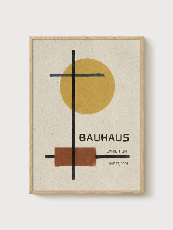 Bauhaus Print poster in oak frame