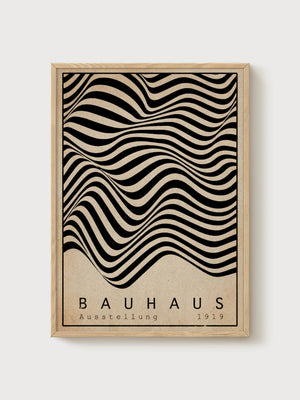 Bauhaus Print poster in oak frame