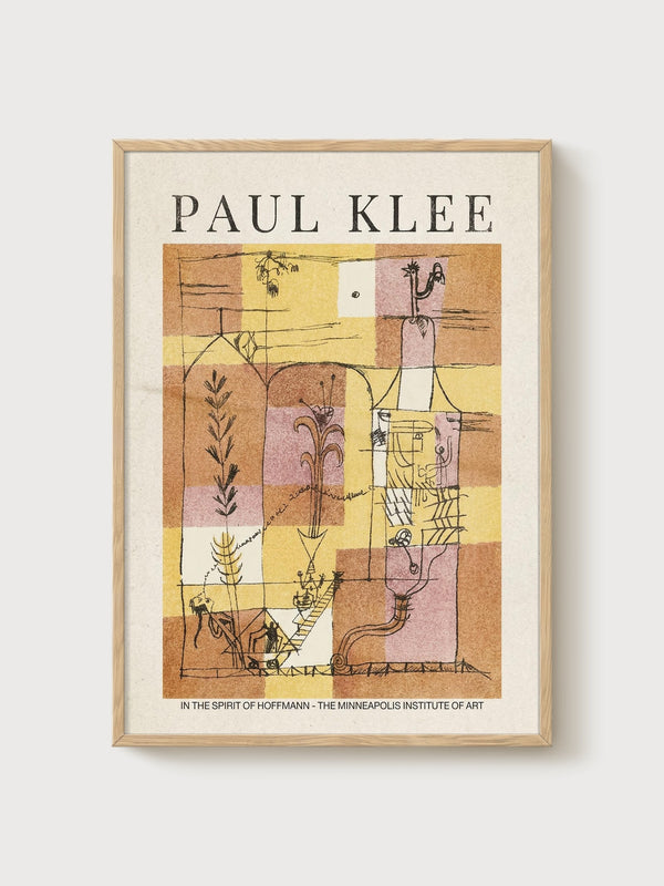 Paul Klee Print poster in oak frame