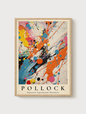Jackson Pollock Print poster in oak frame
