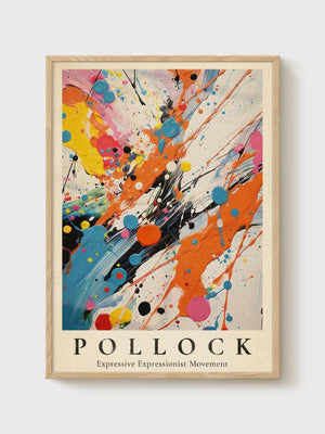 Jackson Pollock Print poster in oak frame