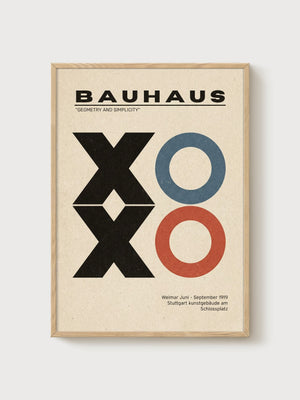 Bauhaus Print poster in oak frame