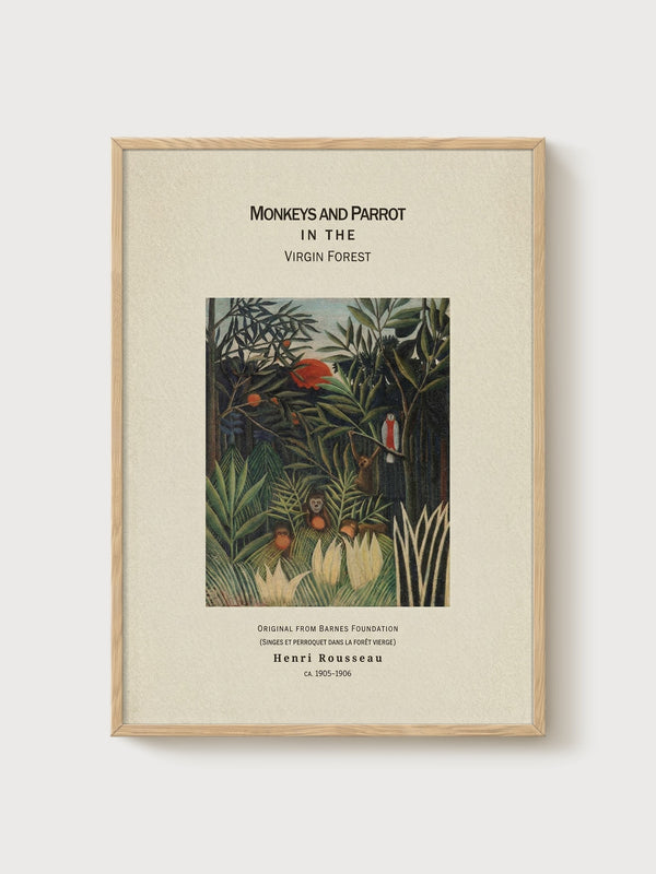 Henri Rousseau Print poster in oak frame