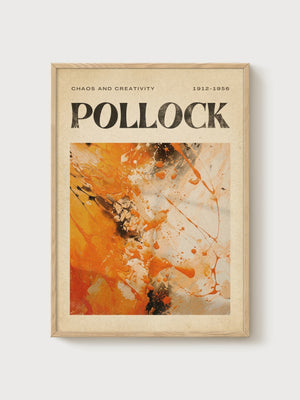 Jackson Pollock Print poster in oak frame