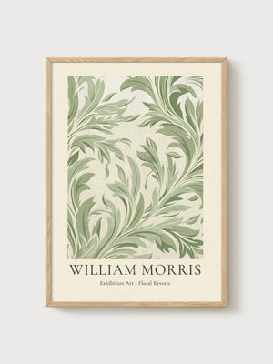 William Morris Print poster in oak frame