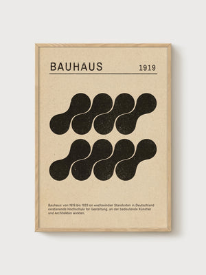 Bauhaus Print poster in oak frame