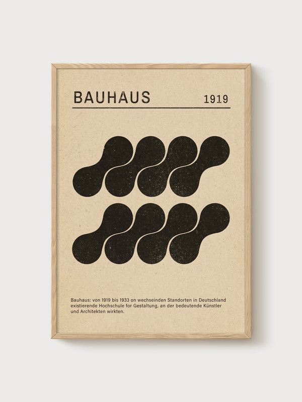 Bauhaus Print poster in oak frame