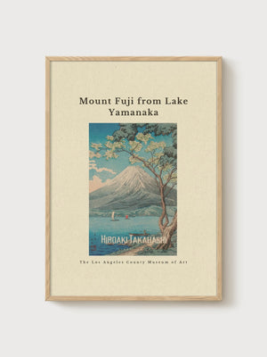 Mount Fuji Print poster in oak frame