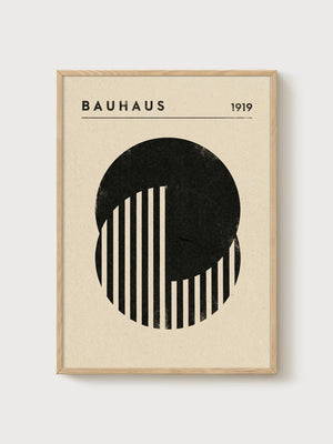 Bauhaus Print poster in oak frame