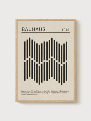 Bauhaus Print poster in oak frame