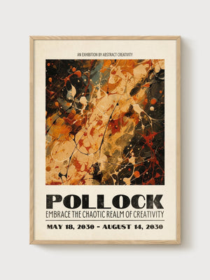 Jackson Pollock Print poster in oak frame