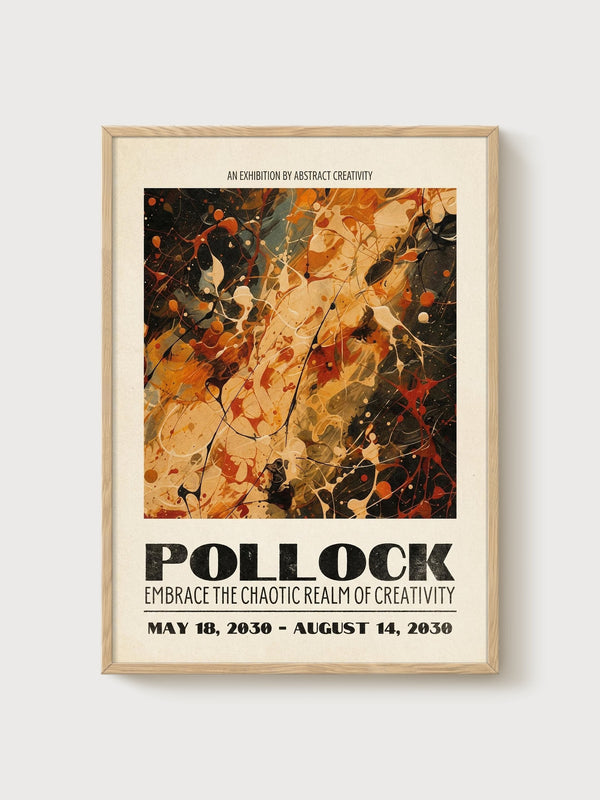 Jackson Pollock Print poster in oak frame