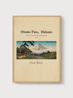 Otome Pass Hakone Print poster in oak frame